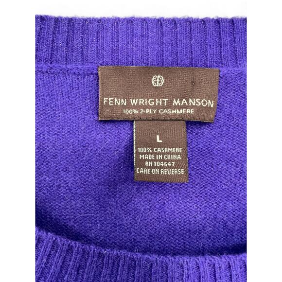 Fenn Wright Manson | L |100% Cashmere Stripped Knit Pullover Sweater Purple Gold - Picture 3 of 3